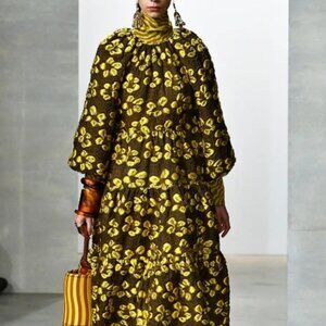 NWOT ULLA JOHNSON 2019 Runway Collection Allegra Midi Dress in Citrine XS $1,595